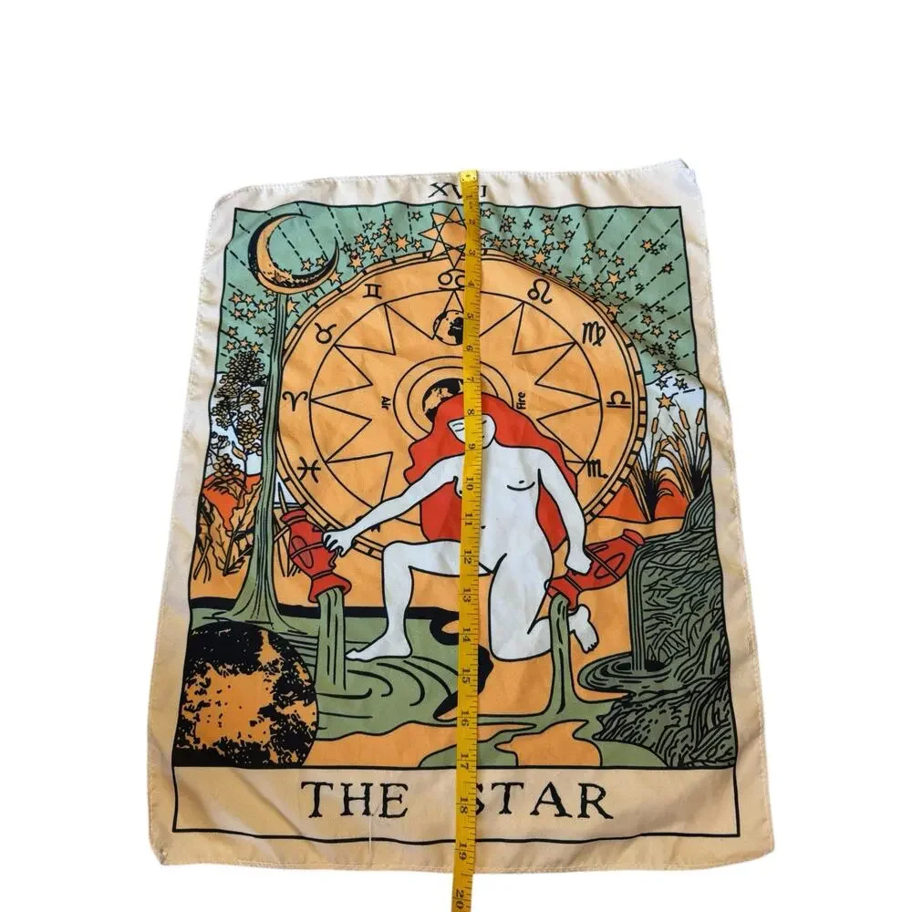 The Star Tarot Small Silky Scarf Tapestry Dream Future Woman Card Horoscope